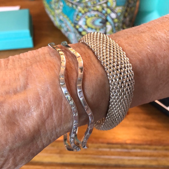 handmade in the Virgin Islands Jewelry - 2 Sterling silver 925 bangle bracelet